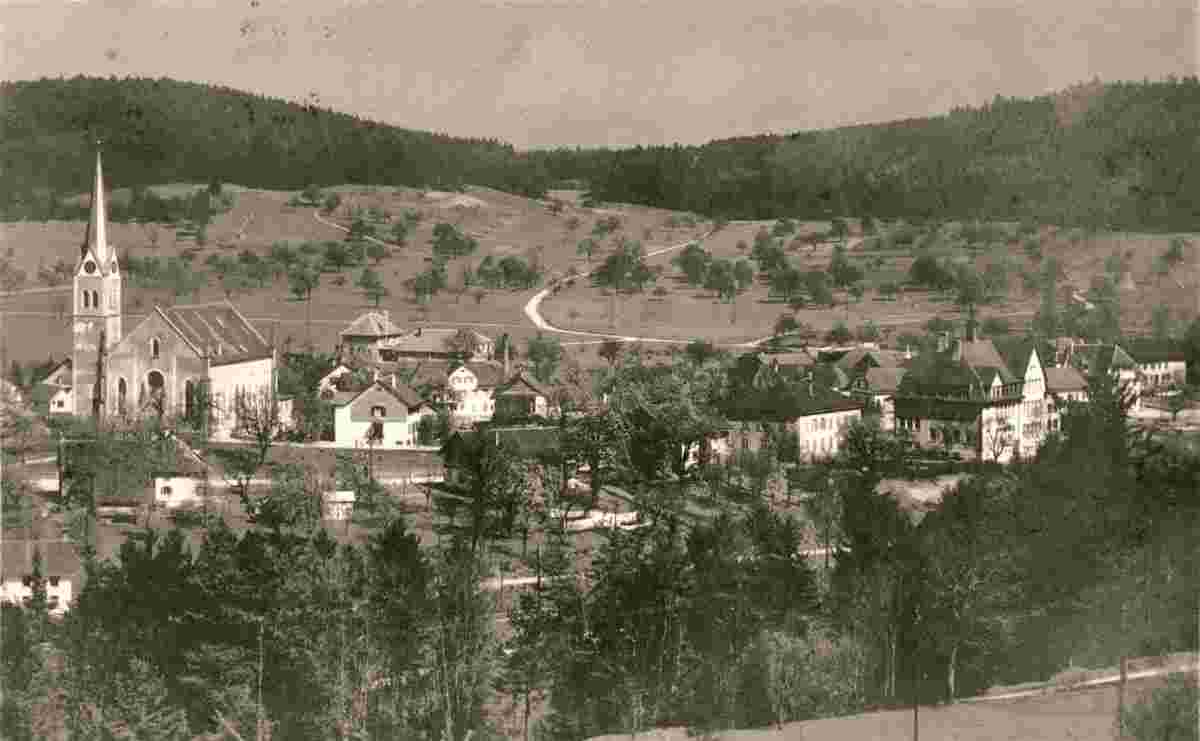 Aadorf. Aadorf - Panorama von Orts, 1928