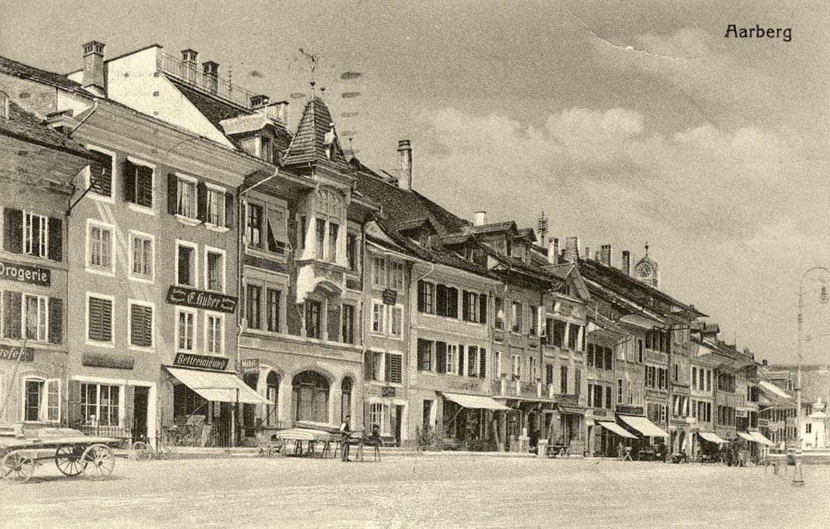 Aarberg. Hauptstraße Stadtplatz, 1921