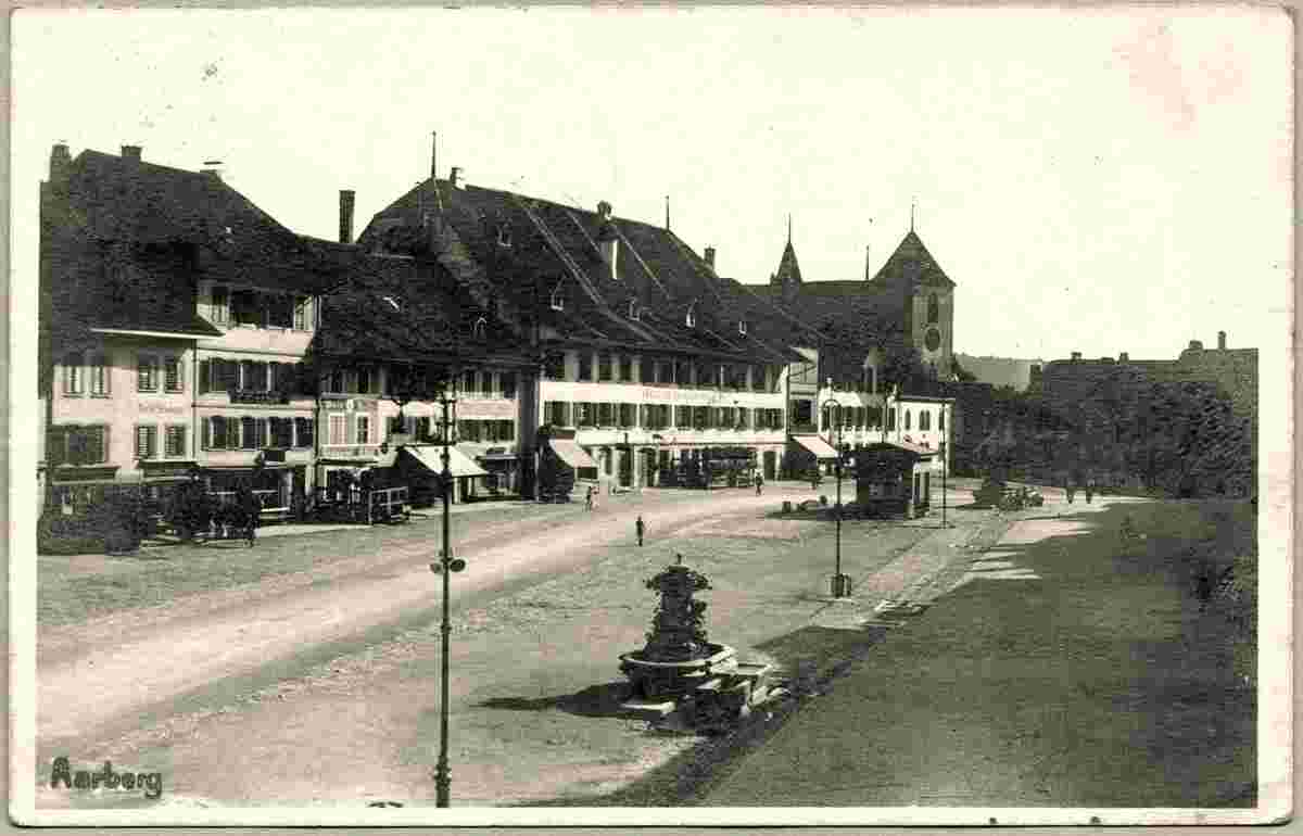 Aarberg. Panorama von Stadtplatz