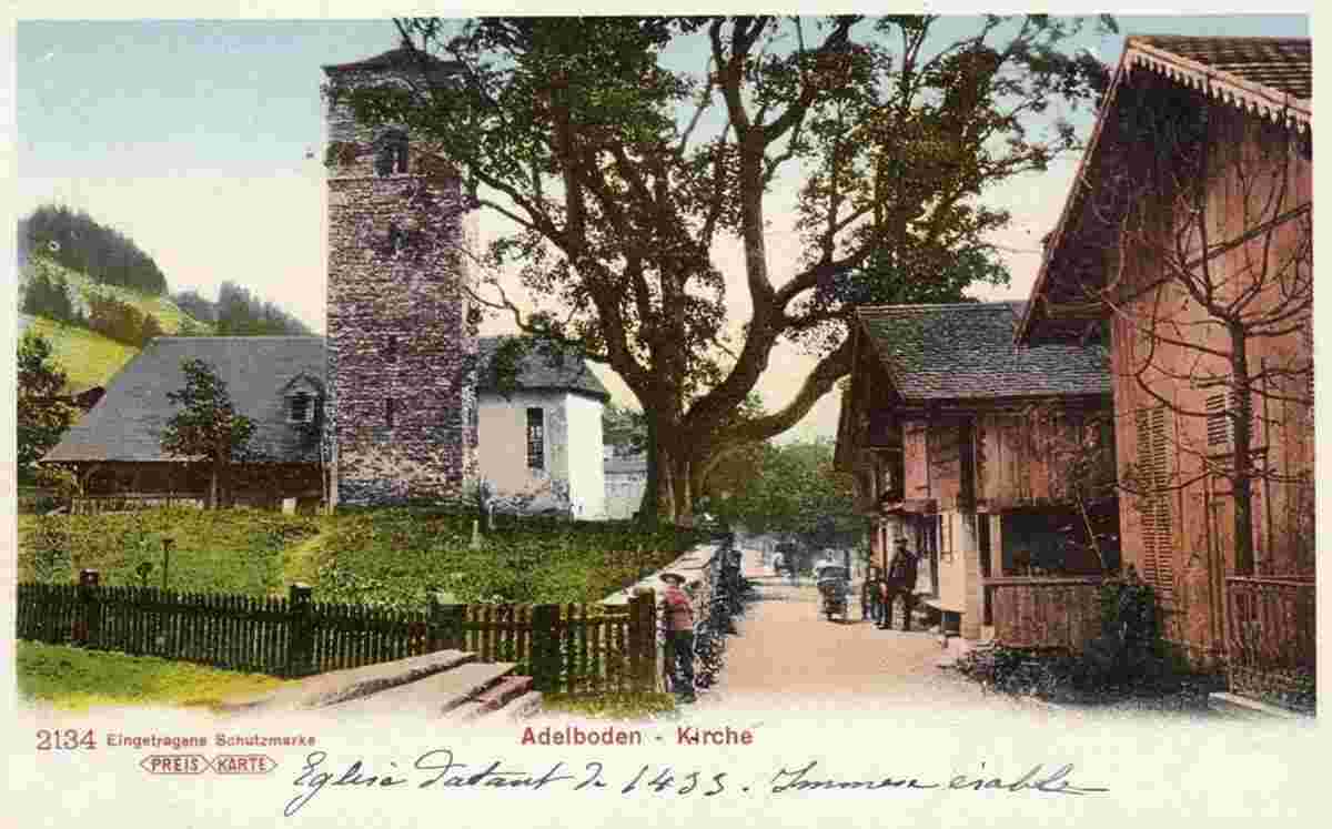 Adelboden. Kirche und ahorn, um 1900