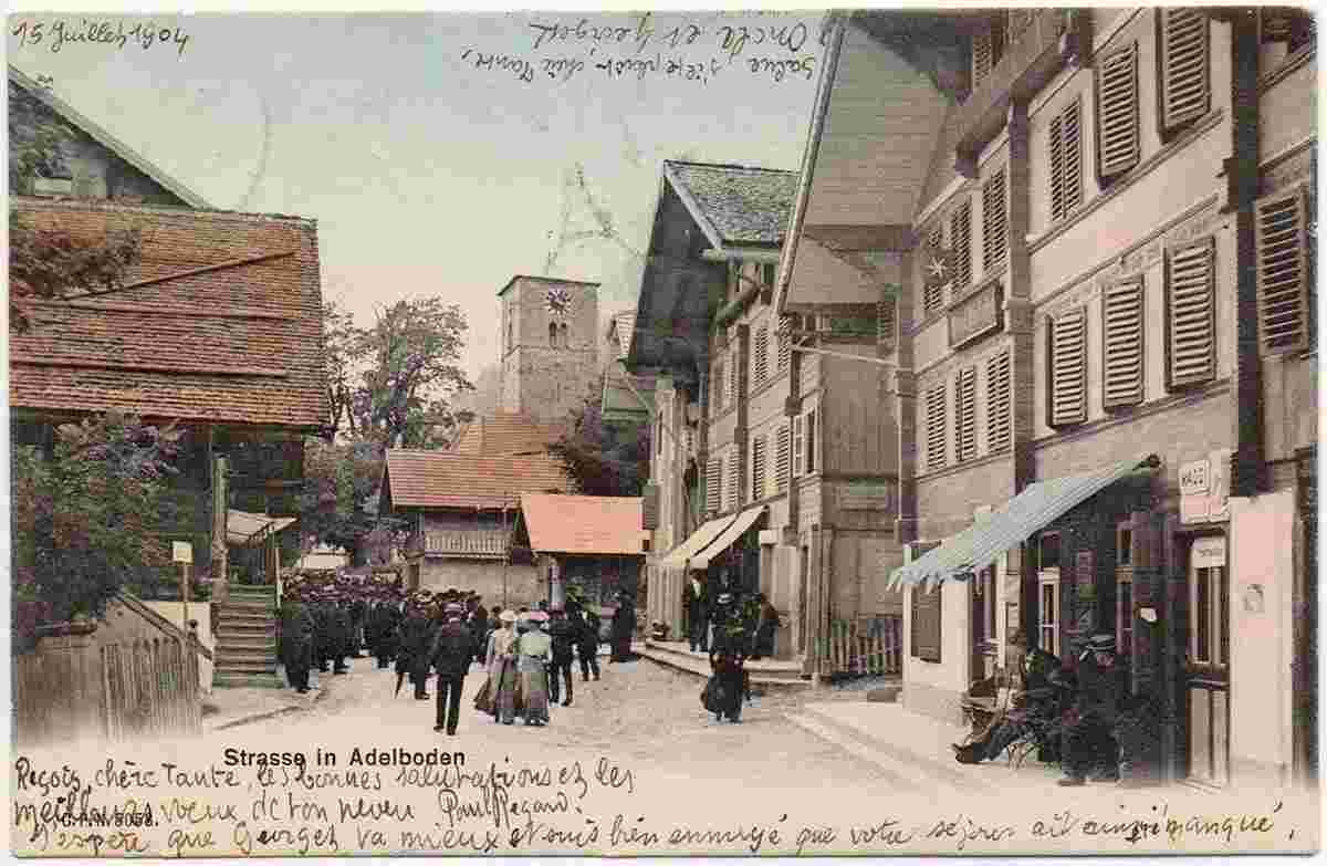 Adelboden. Panorama von Straße, 1904
