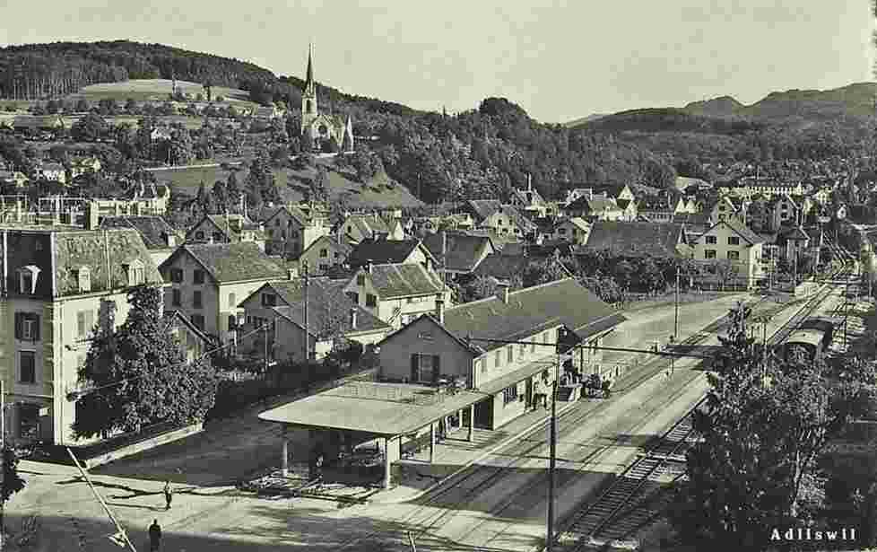 Adliswil. Bahnhofsgelände, 1948