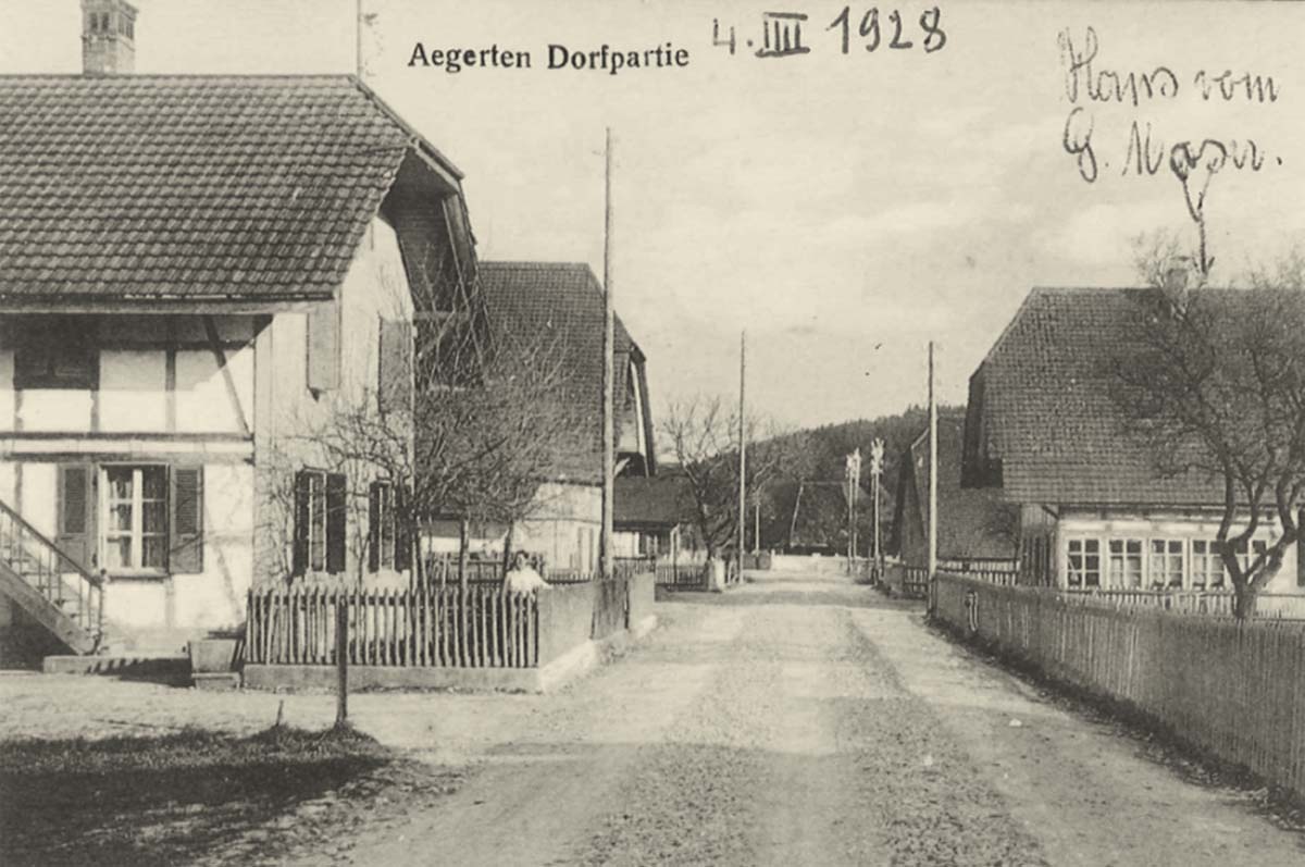 Aegerten. Alte Bernstraße, Höhe Mattenstraße, 1928