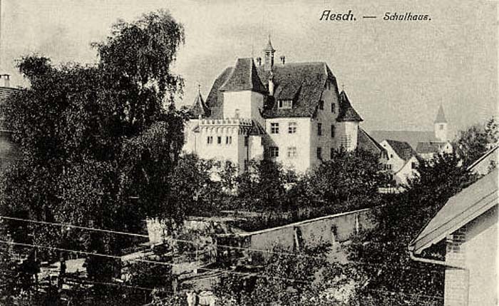 Aesch (BL). Schulhaus, um 1920