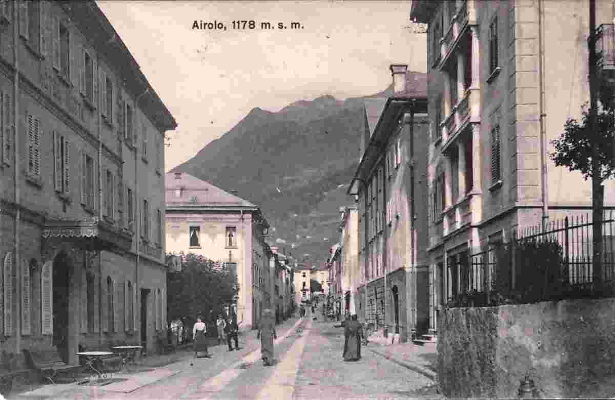 Airolo. Panorama von straße, 1917