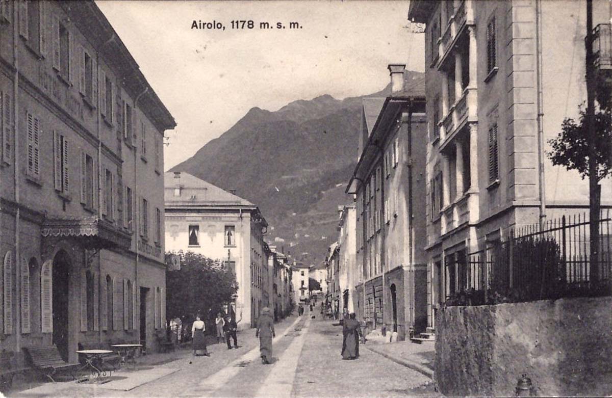 Airolo. Panorama von straße, 1917