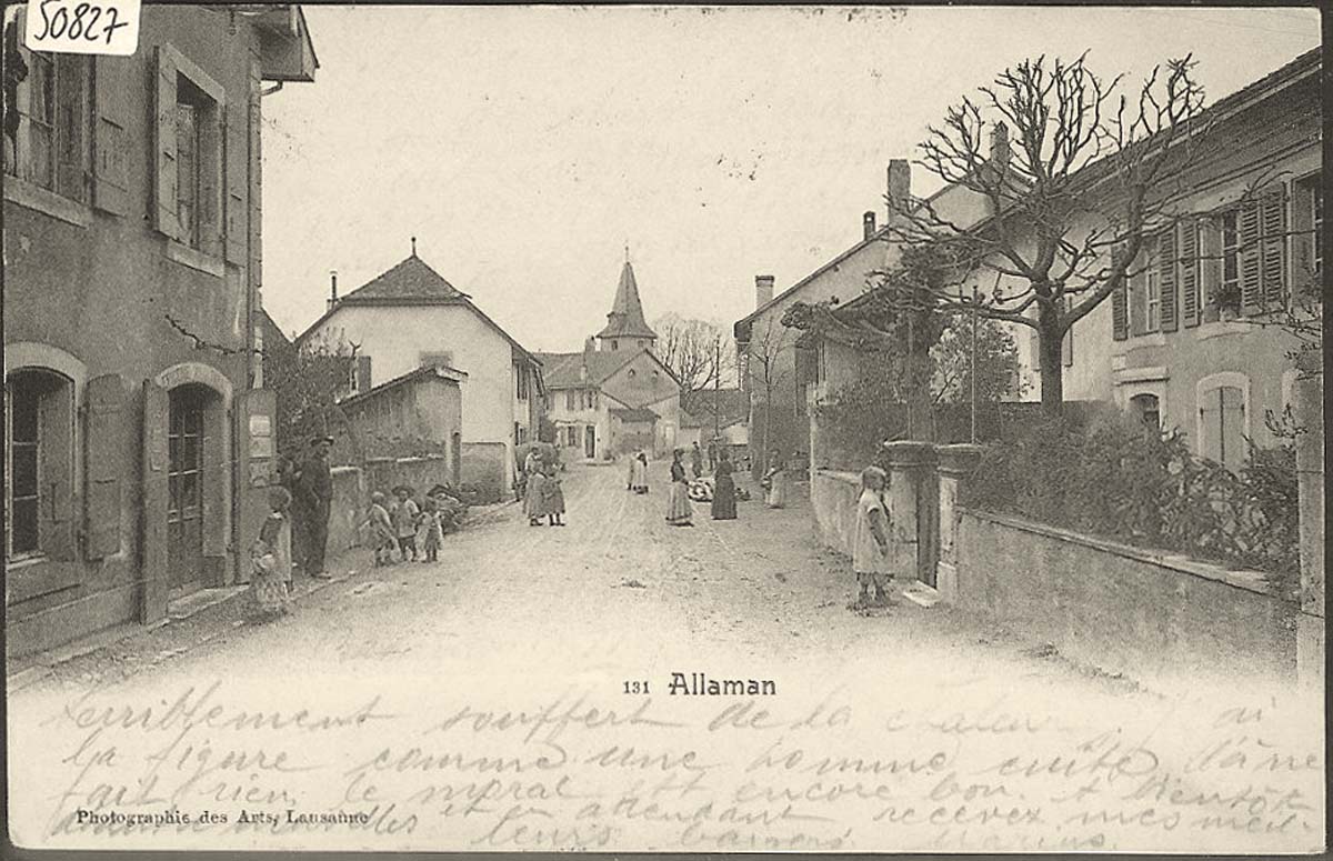 Allaman. Panorama du village rue