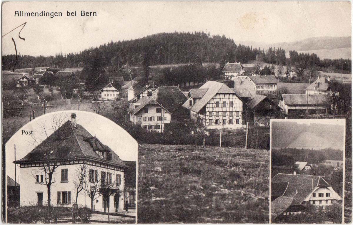 Allmendingen. Panorama von Dorf, Post