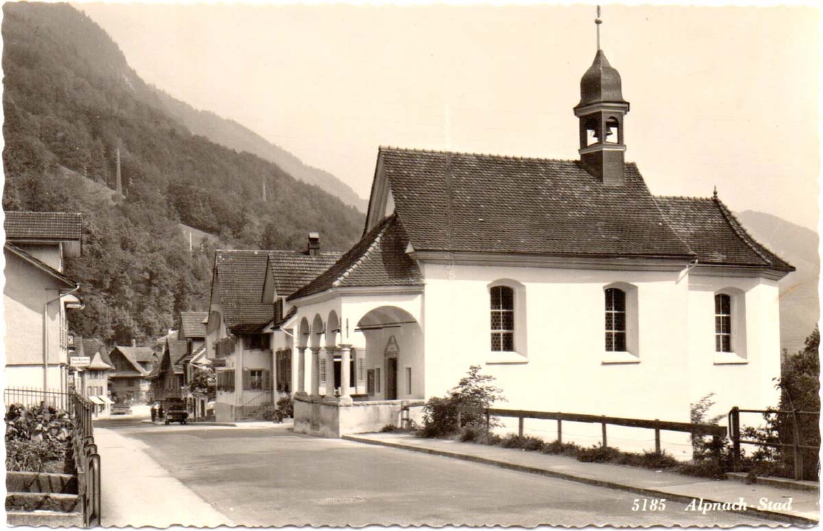 Alpnach. Alpnach - Stad - Restaurant Sternen, Bäckerei, Kirche, 1940