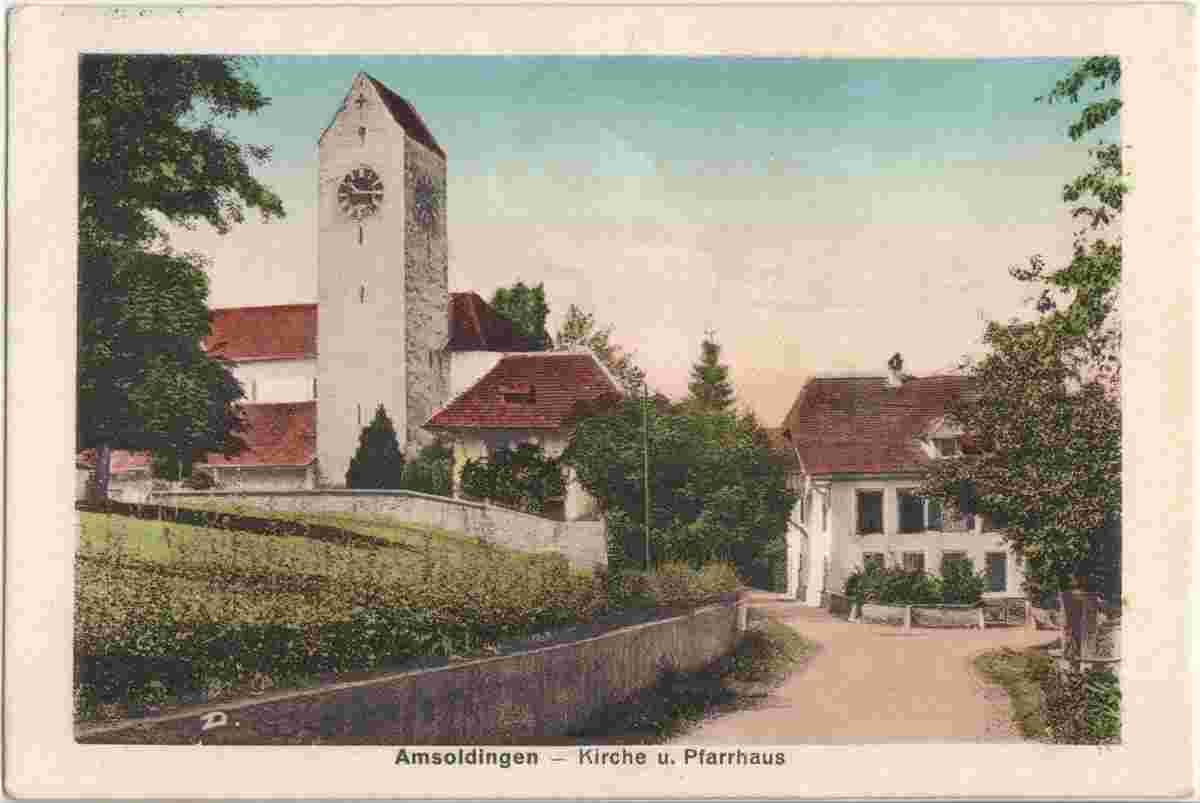 Amsoldingen. Kirche und Pfarrhaus, 1919