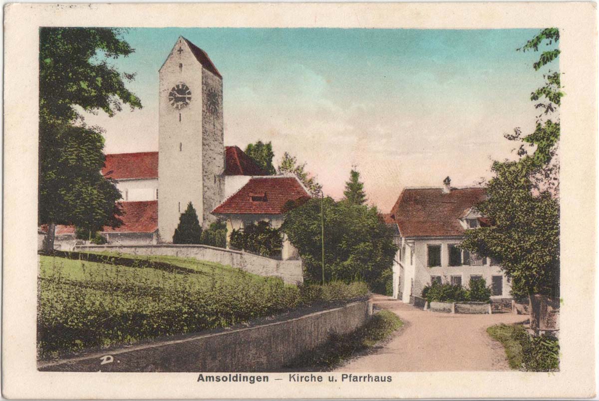 Amsoldingen. Kirche und Pfarrhaus, 1919
