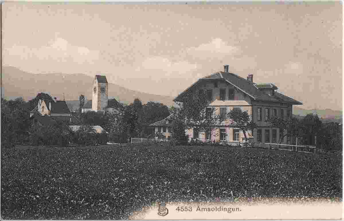 Amsoldingen. Panorama von Dorf