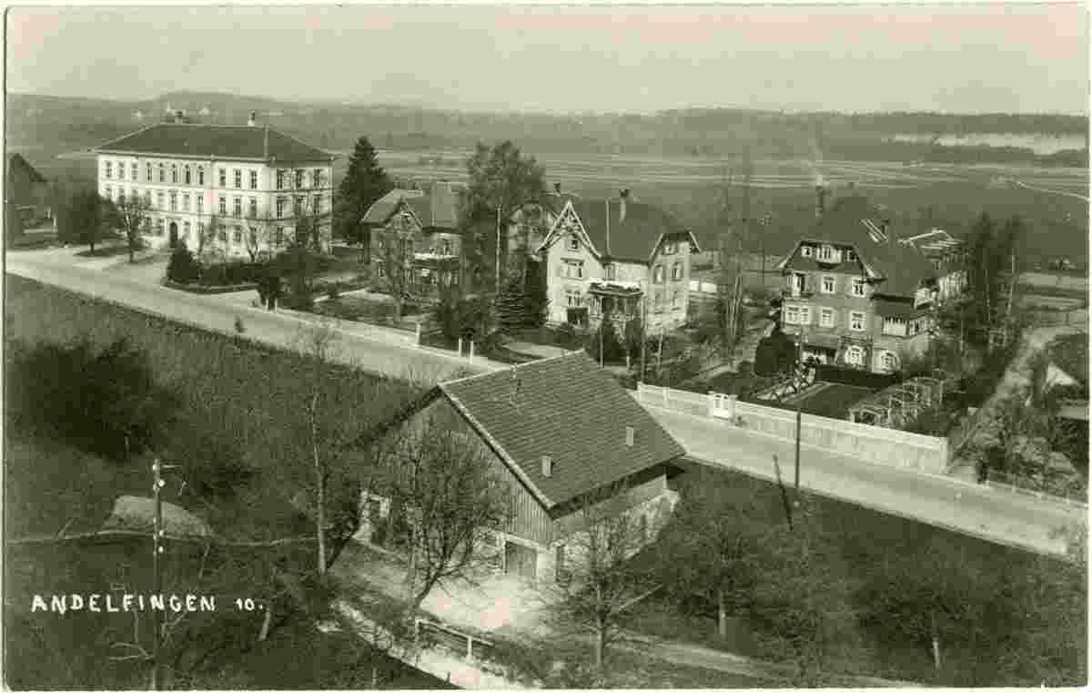 Andelfingen. Panorama von Dorfsrtasse, 1927