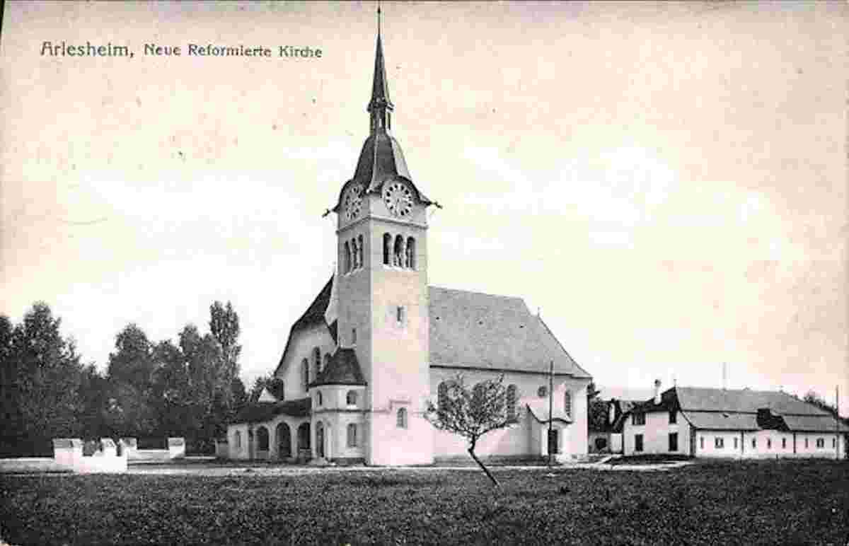 Arlesheim. Blick auf die neue reformierte Kirche, 1915