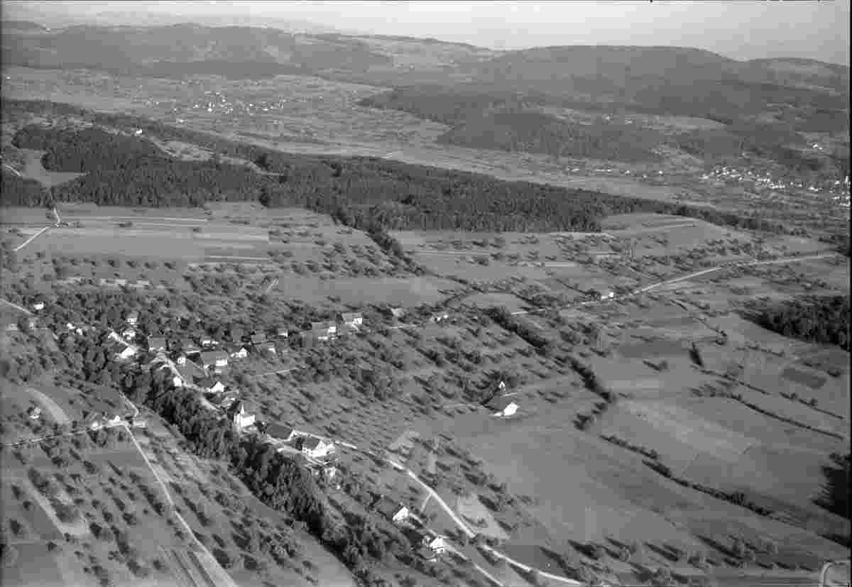 Arni. Panorama von Arni, Bonstetten und Hedingen, 1950