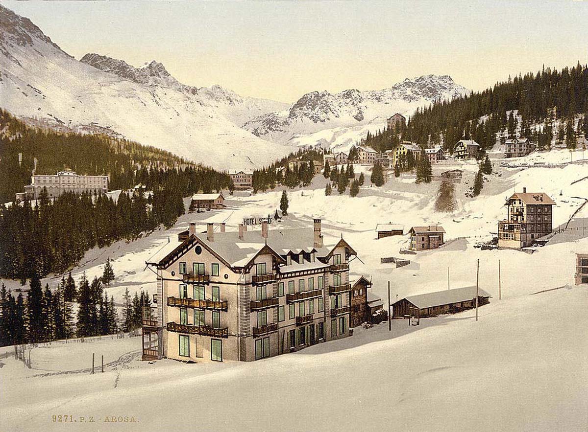 Arosa in winter, Grisons, um 1890