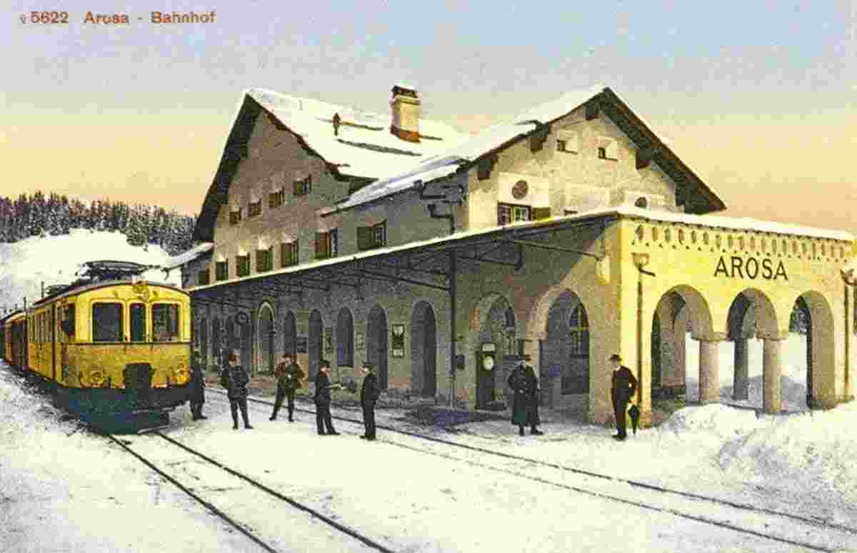 Arosa. Bahnhof, 1914