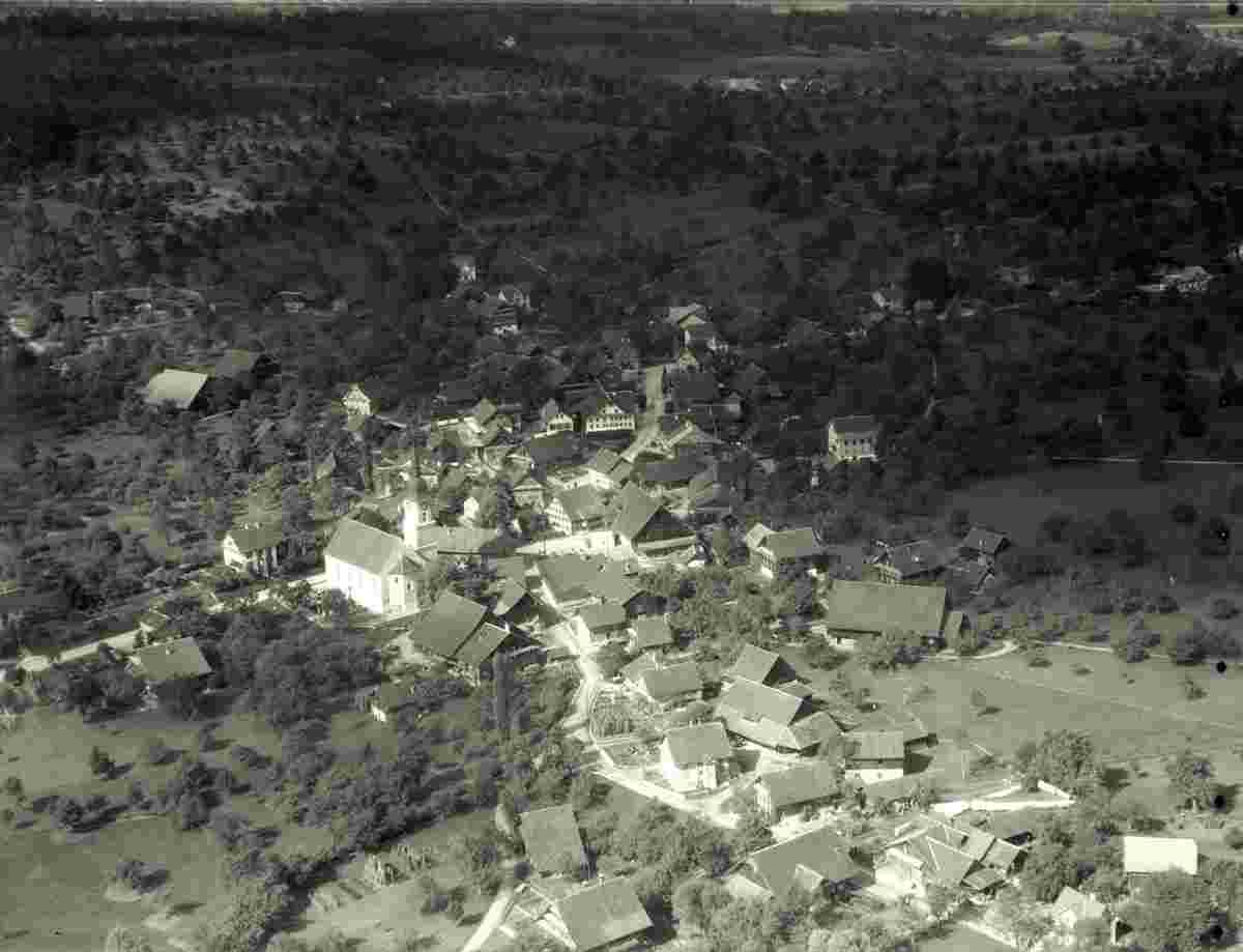 Auw. Panorama von Auw, 1935
