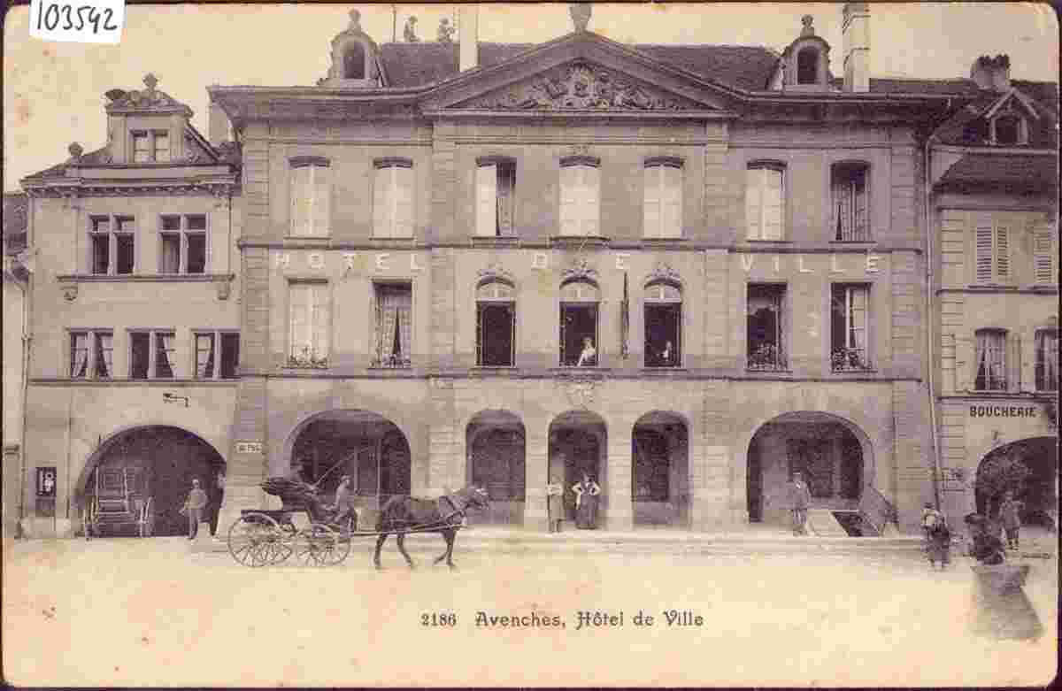 Avenches. Hôtel de Ville, Boucherie, 1909