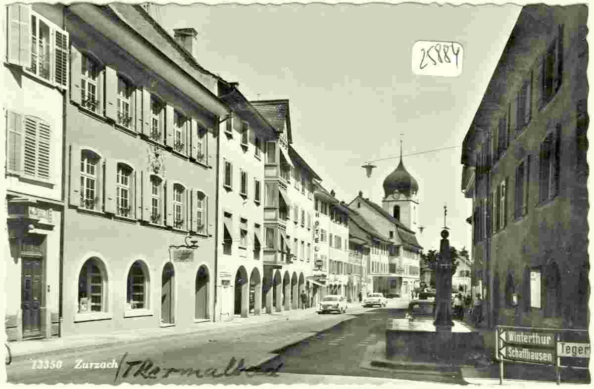 Bad Zurzach. Panorama von Straße