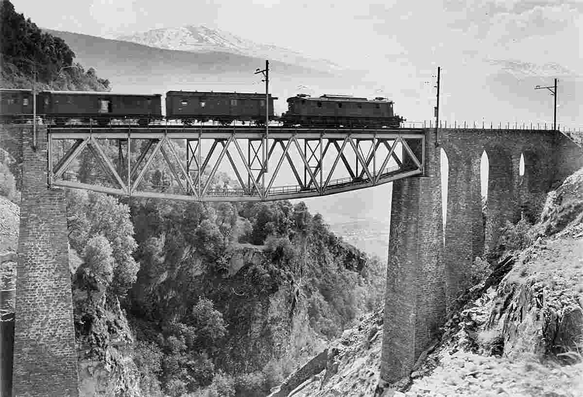 Lötschbergbahn - Baltschieder Viadukt, um 1930
