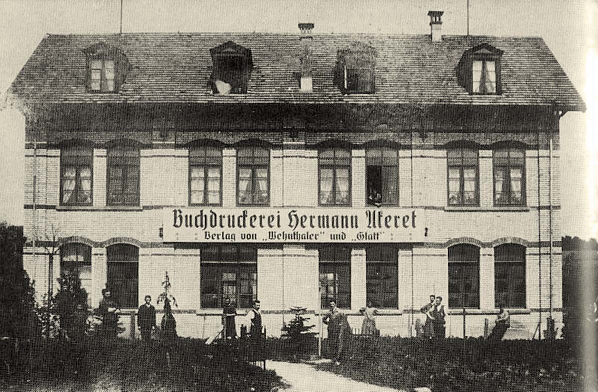 Bassersdorf. Buchdruckerei Hermann Akeret, um 1910