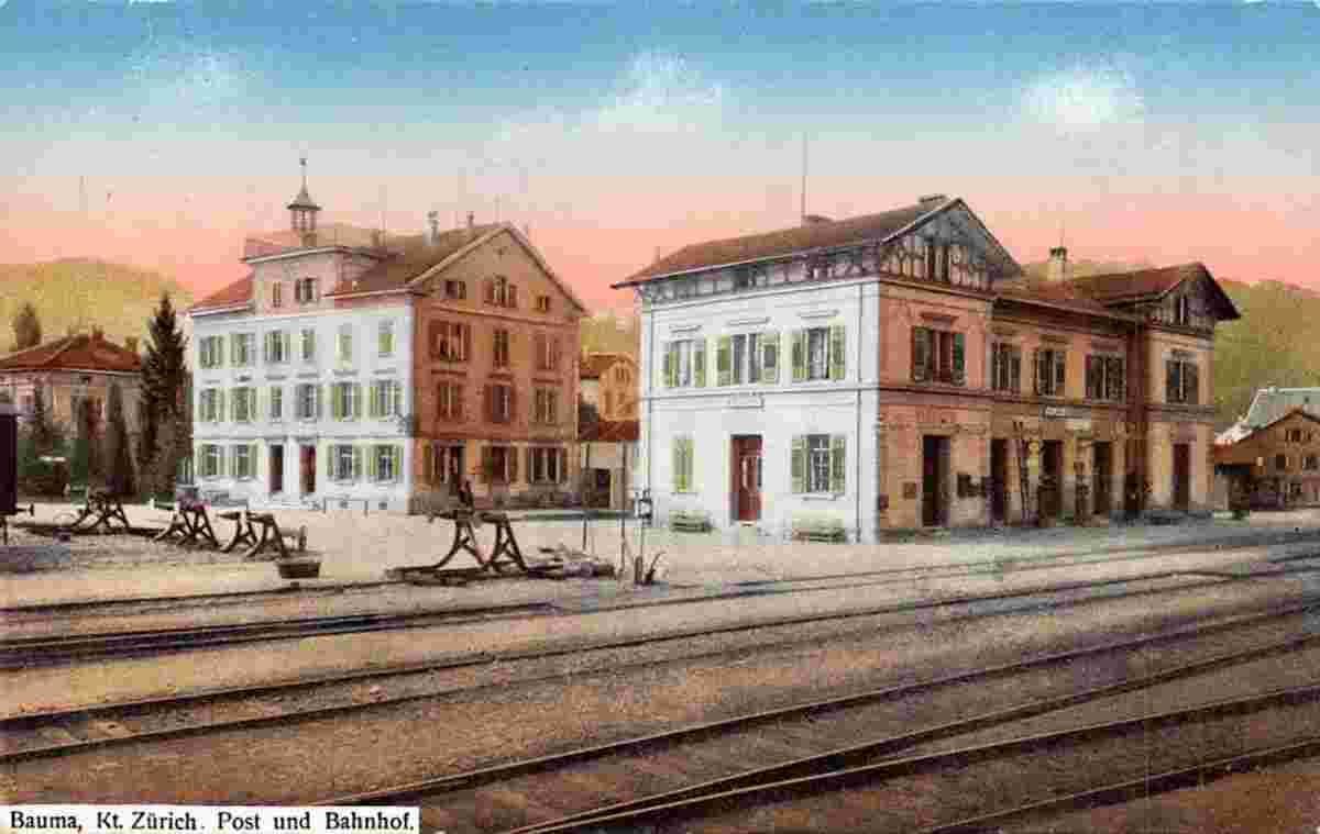 Bauma. Post und Bahnhof, 1915