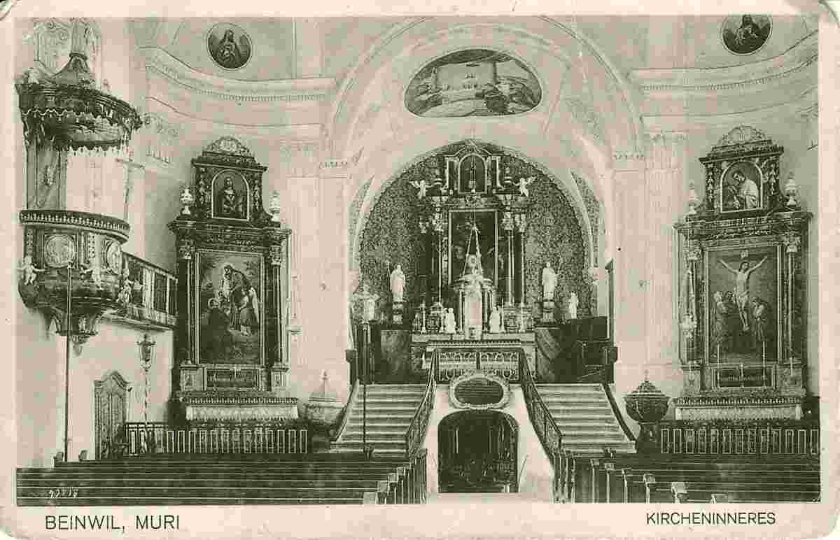 Beinwil. Kircheninneres, 1921