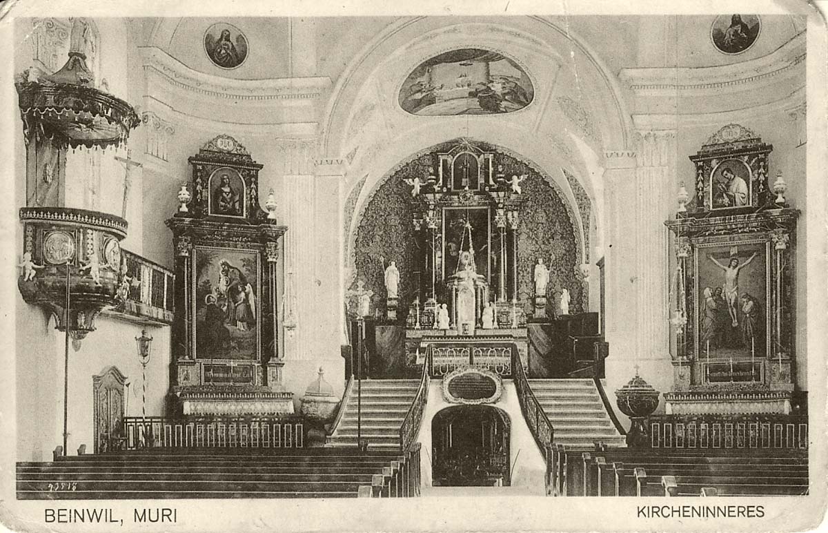 Beinwil (Freiamt). Kircheninneres, 1921