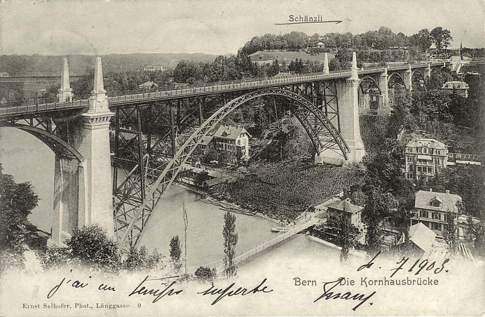 Bern. Kornhausbrücke, Schänzli, 1903