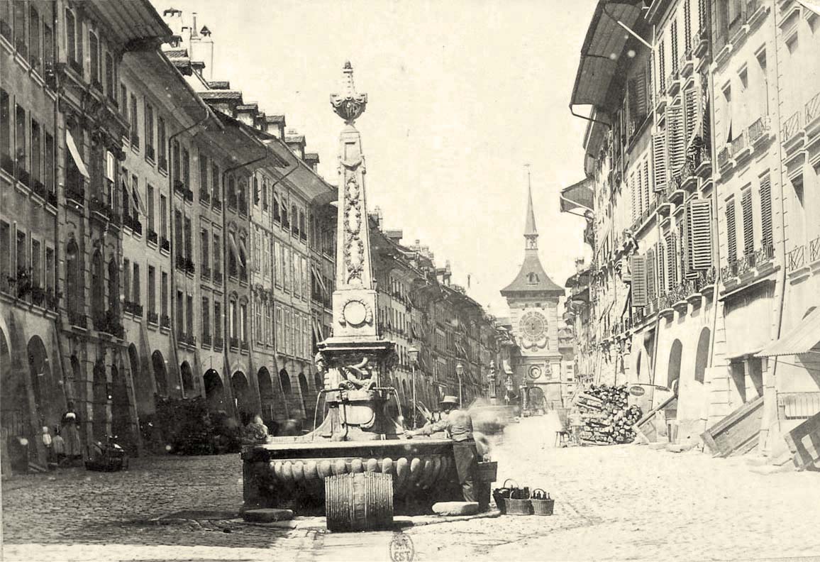 Bern. Zeitglockenturm und Brunnen