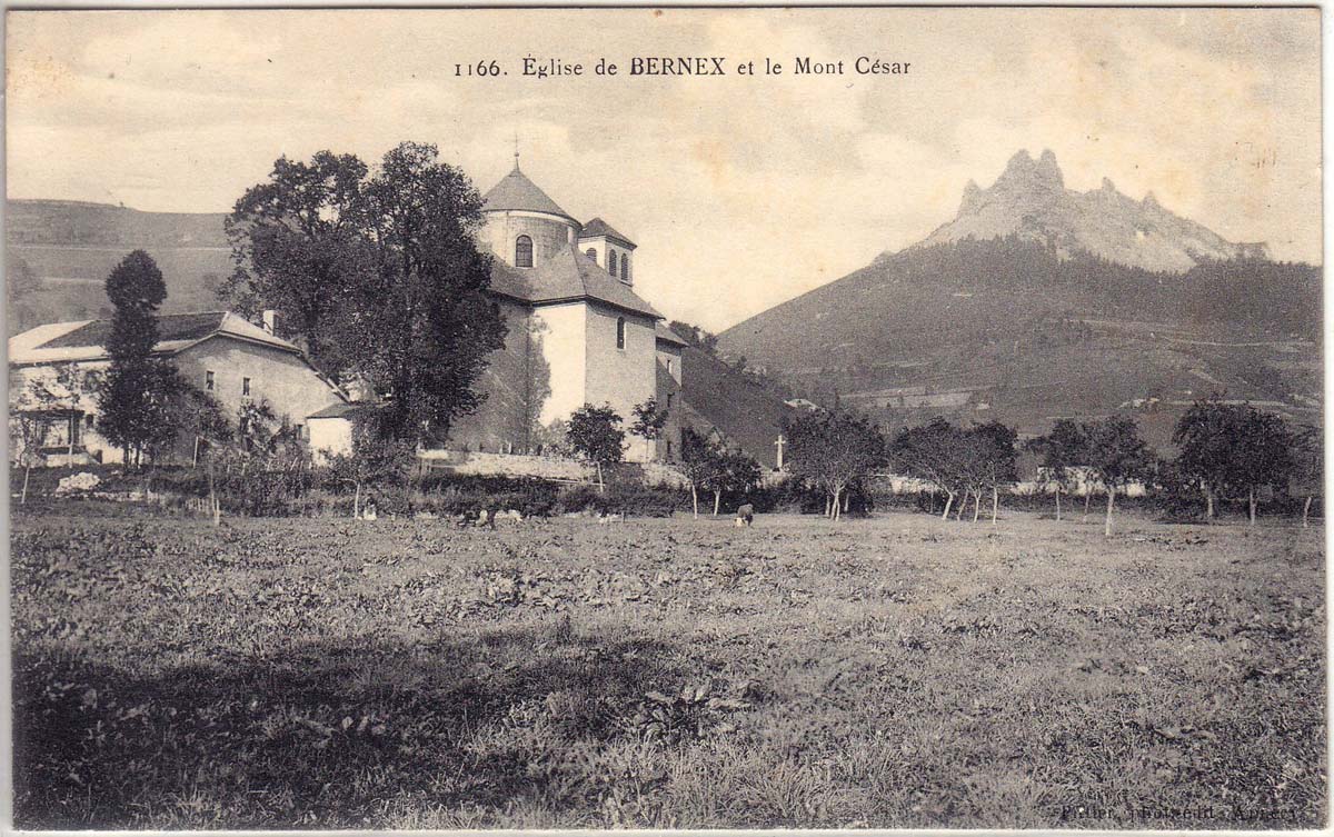 Bernex. L'Église et le Mont César, 1913