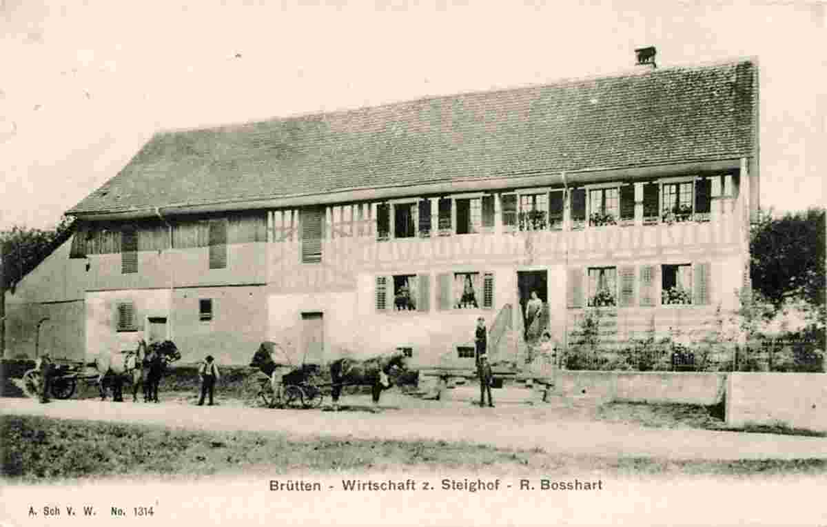 Brütten. Wirtschaft zum Steighof, besitzer R. Bosshart, 1907