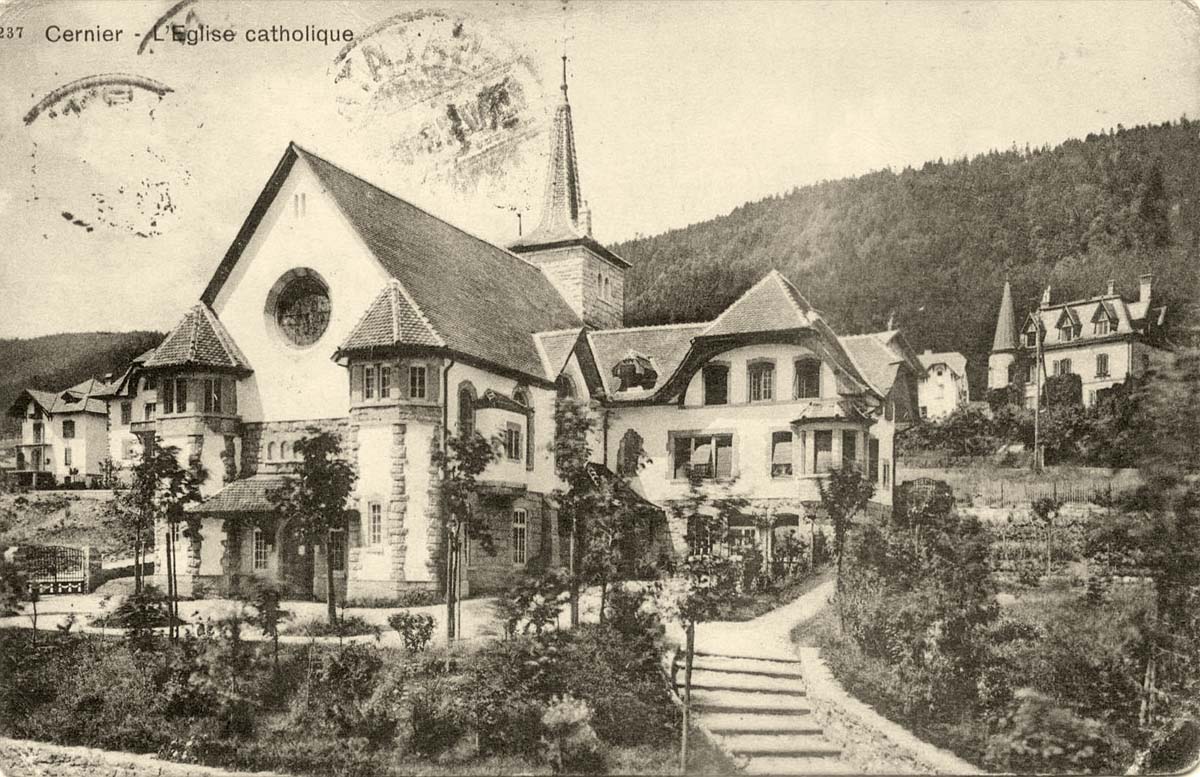 Cernier. Katholische Kirche, 1915