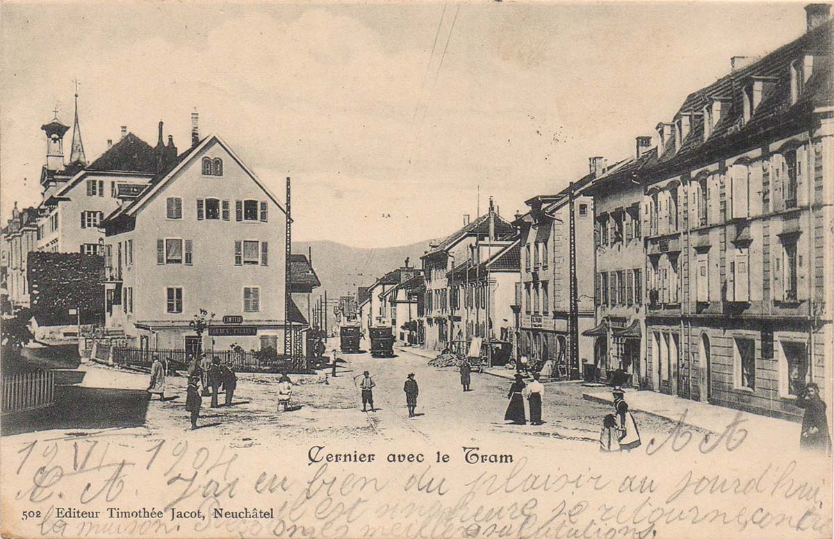 Cernier. Le Tram, 1904