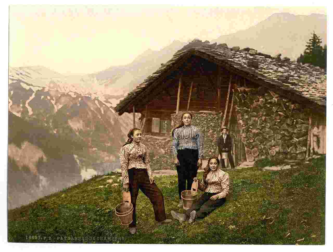Champéry. Frauen in Alpen