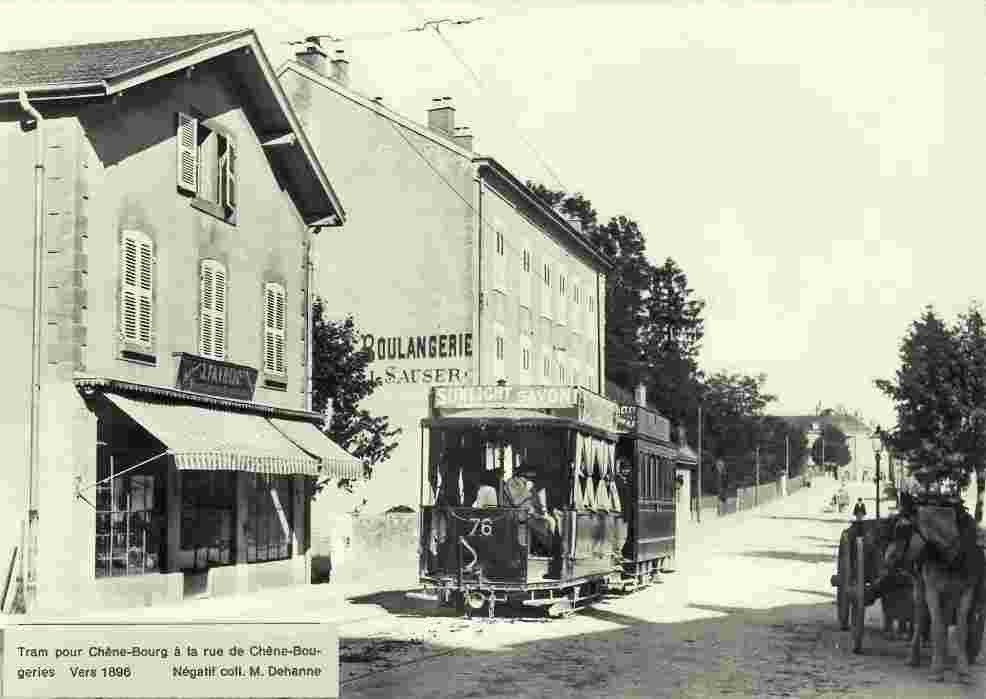 Chêne-Bougeries. Strassenbahn, 1896