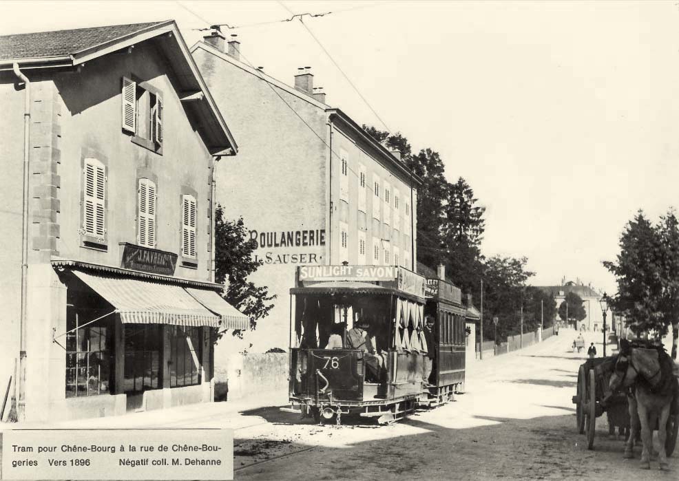Strassenbahn in Chêne-Bougeries, 1896