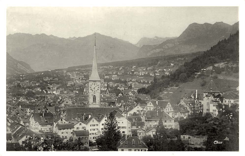 Chur. Panorama der Stadt