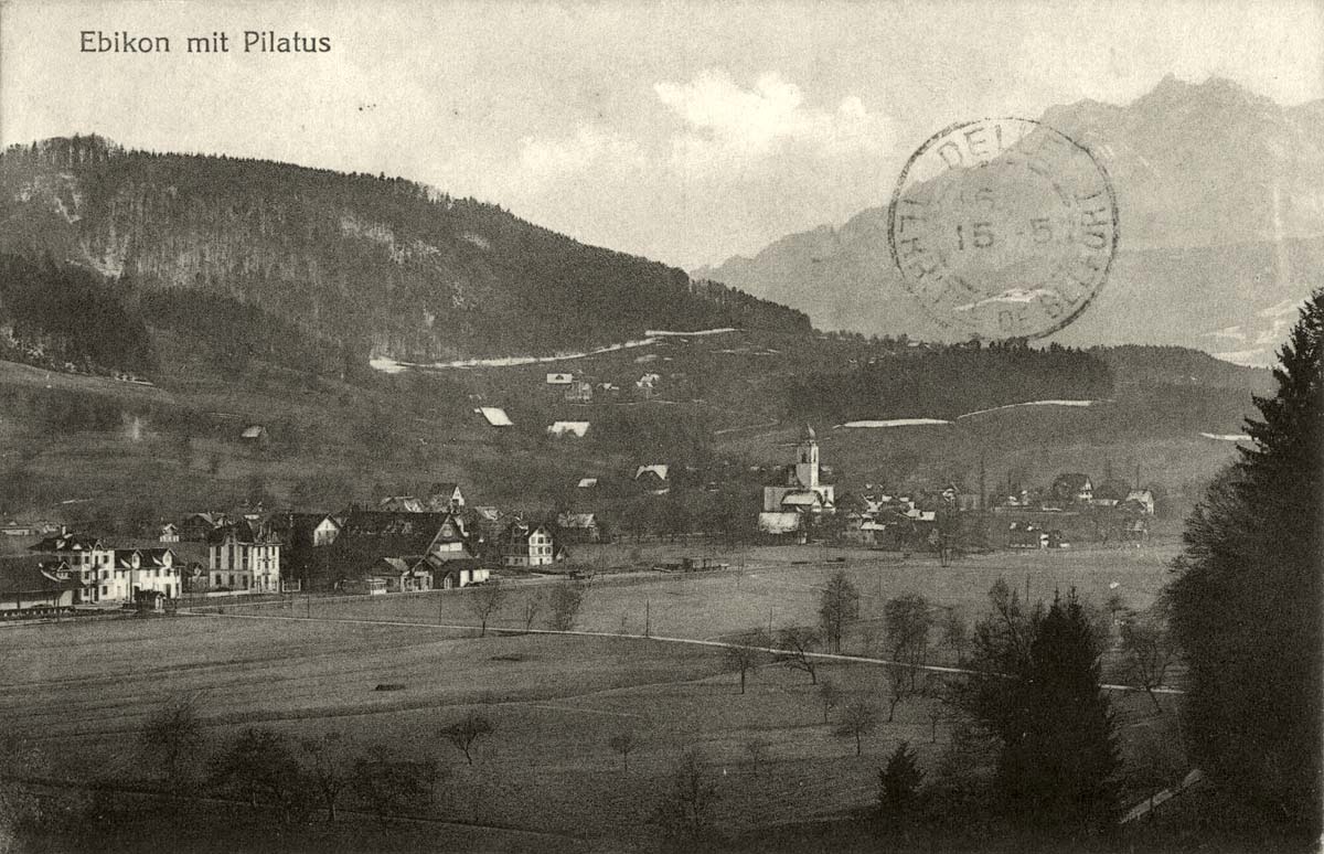 Panorama von Ebikon mit Pilatus, 1918