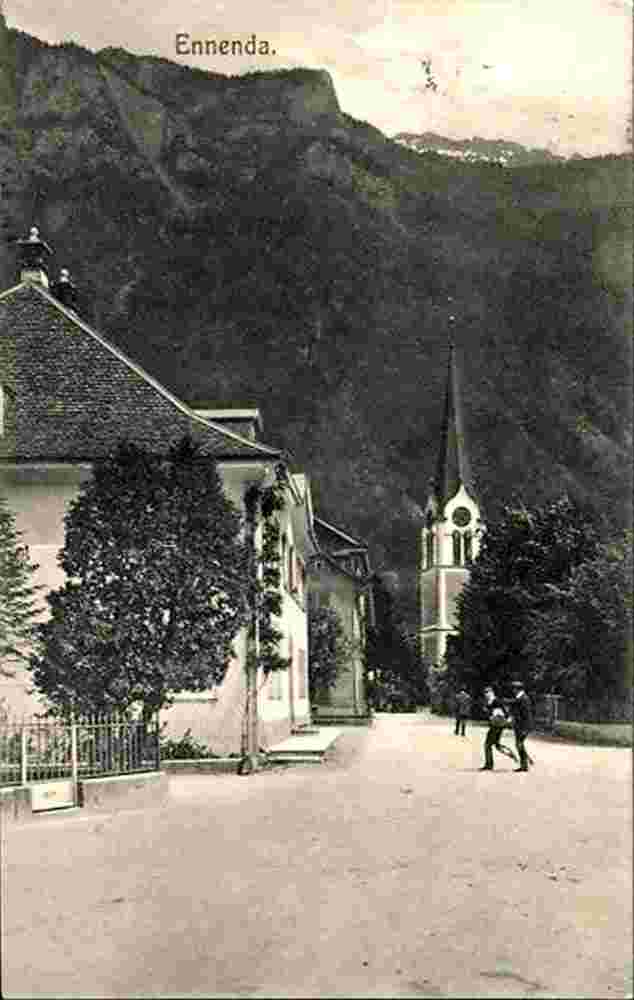 Ennenda. Kirchturm, 1913
