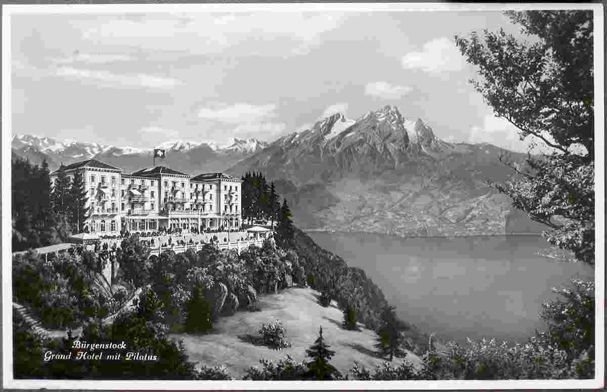 Ennetbürgen. Bürgenstock - Grand Hotel mit Pilatus, 1938