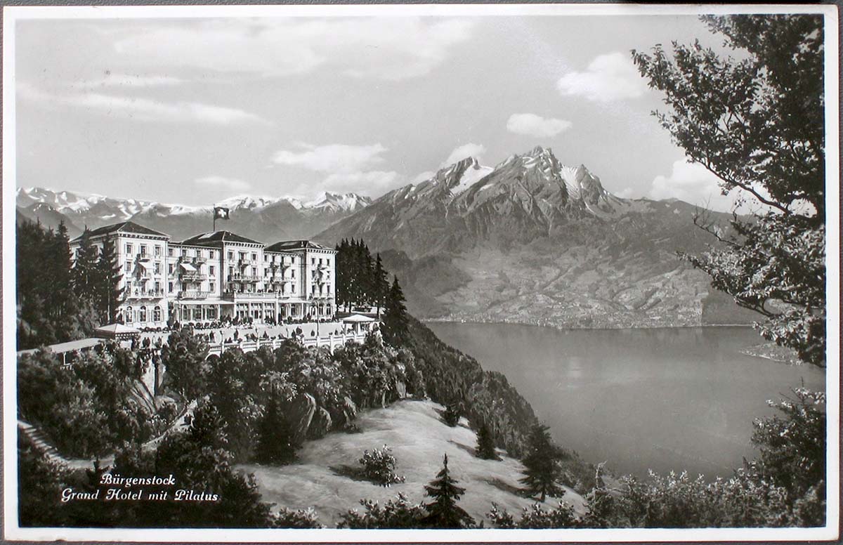 Ennetbürgen. Bürgenstock - Grand Hotel mit Pilatus, 1938