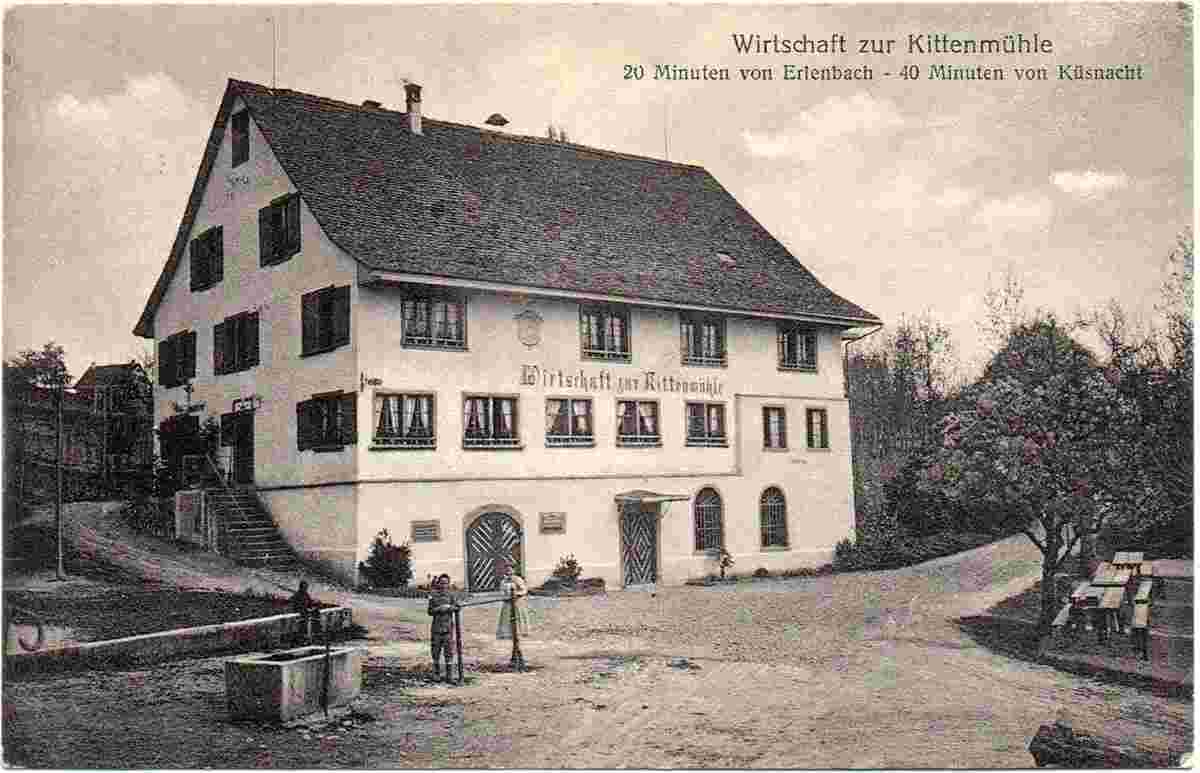 Erlenbach. Wirtschaft zur Kittenmühle, 20 Minuten von Erlenbach, 1929