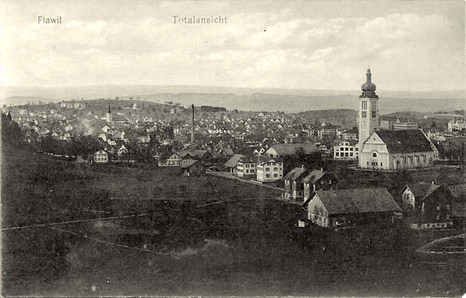 Flawil. Panorama der Stadt, 1911