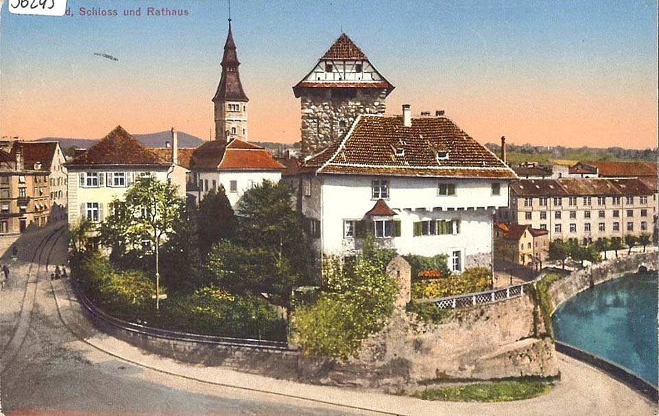 Frauenfeld. Rathaus, Schloß und Schuhfabrik, 1919