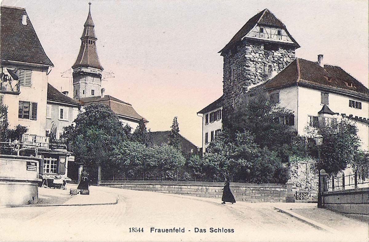 Frauenfeld. Schloss und Comestibles-Geschäft, 1909