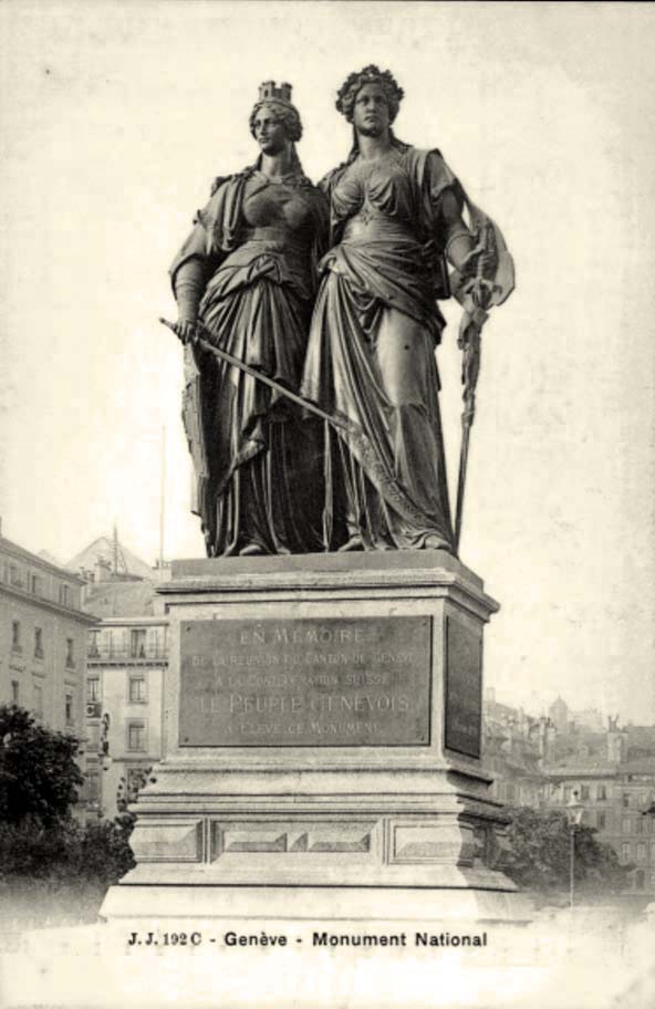 Genf (Genève). Nationaldenkmal 'Helvetia und Geneva'