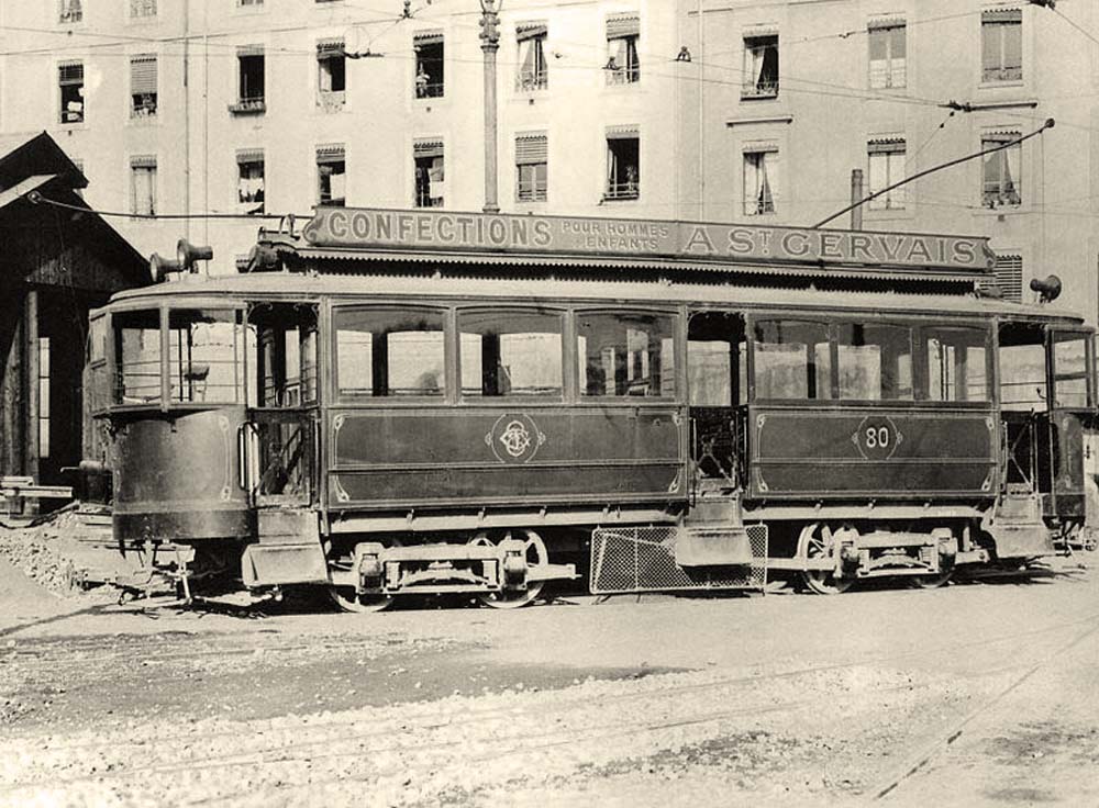 Genf (Genève). Straßenbahn, 1911