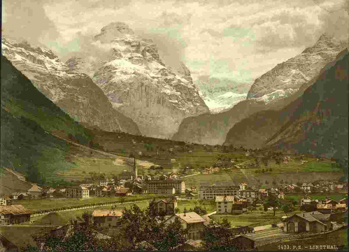 Glarus Süd. Linthal - Blick nach Süden, 1893
